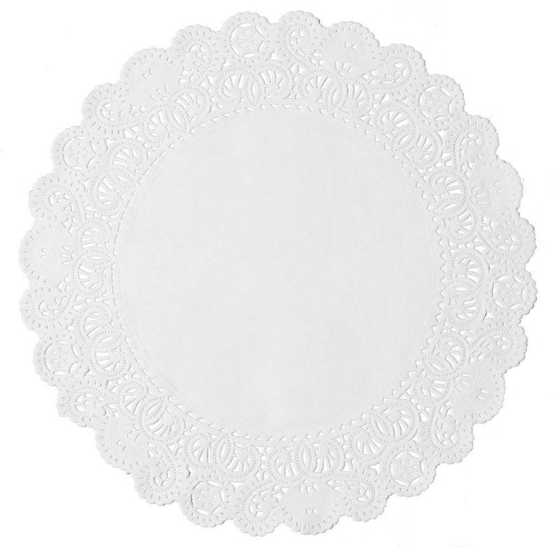 Worlds 25 Pack Round White Normandy paper Doilies Lace Paper Doiles 18" Inch - Image 1